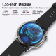 Montre Connectée Écran 1.55 Pouces Avec ECG Oxygène Sanguin 150 Modes Sportifs Design Exceptionnel Noir Acier - www.yonis-sho...