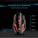 Souris Gamer PC Optique Jeu Gaming USB 3200 DPI Ordinateur LED Colorée 6 Boutons Noir et Rouge - www.yonis-shop.com