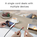 Câble USB 3 En 1 Chargement Rapide iPhone Lightning USB-C Micro USB 1.2m Tricolore
