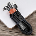 Câble USB 3 En 1 Chargement Rapide iPhone Lightning USB-C Micro USB 1.2m Tricolore