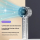 Mini Ventilateur Portable À Main Haute Vitesse À Strass Avec Écran LED 199 Niveaux Moteur Silencieux 40 dB Recharge Type C - ...