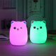 Veilleuse Rechargeable Lampe de chevet Silicone Douce Forme de Chat Prise Micro USB 3W Rose - www.yonis-shop.com