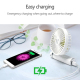 Ventilateur Portable Pliable À Main 3 Vitesses Veilleuse Batterie 1500 mAh Recharge USB Et Utilisation Sur Bureau - www.yonis...