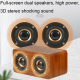 Enceinte Bluetooth Rétro Bois Effet 3D Stéréo Subwoofer Audio de Bureau Autonomie 8h Version 5.0 - www.yonis-shop.com