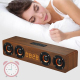 Enceinte Bluetooth Bois Avec Horloge Subwoofer Carte TF & U Disk AUX 3.5mm Micro Intégré Batterie Longue Durée Haut-Parleur 5...