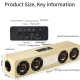 Enceinte Bluetooth Bois Avec Horloge Subwoofer Carte TF & U Disk AUX 3.5mm Micro Intégré Batterie Longue Durée Haut-Parleur 5...