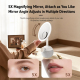 Miroir De Maquillage 4 En 1 Avec Enceinte Bluetooth Recharge Sans Fil Magnétique 15 W Éclairage LED 3 Teintes Et Loupe 5x - w...