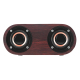 Enceinte Bluetooth Bois Haut-Parleur Double Cornes Qualité Sonore 3W Puissance Ajustement Volume Batterie Longue Durée Micro ...