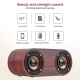 Enceinte Bluetooth Bois Haut-Parleur Double Cornes Qualité Sonore 3W Puissance Ajustement Volume Batterie Longue Durée Micro ...
