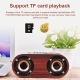 Enceinte Bluetooth Bois Haut-Parleur Double Cornes Qualité Sonore 3W Puissance Ajustement Volume Batterie Longue Durée Micro ...