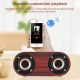 Enceinte Bluetooth Bois Haut-Parleur Double Cornes Qualité Sonore 3W Puissance Ajustement Volume Batterie Longue Durée Micro ...