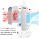 Rafraîchisseur D’Air Portable Avec Brumisation Oscillation Automatique Lumière Nocturne Et Affichage Numérique 250 Ml - www.y...
