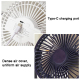 Mini Ventilateur Rechargeable 3 En 1 Mural Bureau Et Extérieur Silencieux Moteur Sans Balais 3 Vitesses USB-C Pivotant À 360°...