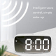 Réveil Miroir LED Double Alimentation USB ou Piles Noir Économiseur D'Énergie Avec Contrôle Vocal - www.yonis-shop.com