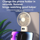 Mini Ventilateur Portable Rechargeable USB À 5 Vitesses Avec Affichage Digital Support De Bureau Et Porte Smartphone - www.yo...