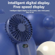Mini Ventilateur Portable Rechargeable USB À 5 Vitesses Avec Affichage Digital Support De Bureau Et Porte Smartphone - www.yo...