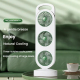 Ventilateur De Bureau Portable Triple Turbine USB Rechargeable 3 Vitesses Silencieux Batterie 1200 mAh Type-C Blanc - www.yon...