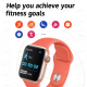 Montre Connectée Rose Écran LCD 1.71 Pouces Appels Bluetooth Modes Sport Multiples Capteur Cardiaque Compatible Android iOS -...