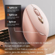Souris Sans Fil Ergonomique Rechargeable Silencieuse Pour Bureau Portable Couleur Thé Au Lait Avec Affichage De Puissance - w...
