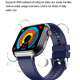 Montre Connectée Écran Horizontal 1.91 Pouces Bracelet Silicone Bleu ECG Étanche IP68 Bluetooth 5.1 Monitoring Cardiaque et T...