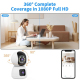 Caméra De Surveillance HD 1080P Sans Fil Vision Nocturne Couleur Intercom Bidirectionnel Alarme En Temps Réel Rotation Panora...
