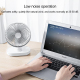Ventilateur De Bureau Portable Rechargeable Silencieux 4000mAh 4 Vitesses Oscillation 90° USB-C Et Micro USB - www.yonis-shop...