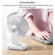 Ventilateur De Bureau Portable Rechargeable USB 4 Vitesses Batterie 4000 mAh Silencieux Grille Amovible - www.yonis-shop.com