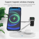 Chargeur Sans Fil Magnétique 5 en 1 Ultra Rapide Pour iPhone Apple Watch Air Pods Avec Lampe LED Réglable et Chargement Multi...