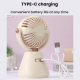 Mini Ventilateur De Bureau Portable USB Rechargeable Type C 100 Niveaux Angle Réglable À 180° Batterie 500 mAh - www.yonis-sh...