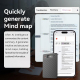 Enregistreur Vocal Intelligent Ultra Fin Avec Écran 0,42 Pouce Mémoire 8 Go Compatible Application AIREC‑APP Noir - www.yonis...