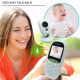 Babyphone Vidéo Sans Fil Écran LCD 2,4 Pouces Microphone Haut-Parleur Intégré Vision Nocturne Blanc - www.yonis-shop.com