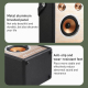 Enceinte Bluetooth Portable 8W Bois et Cuir Luxe Autonomie 6h Métal Brossé - www.yonis-shop.com