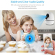 Caméra De Surveillance Intérieure WiFi 1080p Avec Rotation 355° Vision Nocturne Alertes De Mouvement Pour Bébé Et Animaux - w...