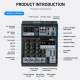 Table De Mixage Audio Pour Enregistrement 6 Canaux Bluetooth USB 99 Effets De Réverbération Alimentation Fantôme 48 V - www.y...