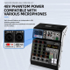 Table De Mixage Audio Pour Enregistrement 6 Canaux Bluetooth USB 99 Effets De Réverbération Alimentation Fantôme 48 V - www.y...
