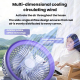 Ventilateur Circulateur D’Air Pliable De Table Et Mural Avec Indicateur De Batterie Éclairage LED 5 Vitesses - www.yonis-shop...