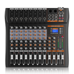 XTUGA GP80 8-Channel Professional Analog Mixer(Black)