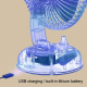 Ventilateur De Bureau USB Silencieux Autonome 2000mAh Oscillant À 180° 6W Grille Amovible Lavable - www.yonis-shop.com