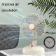 Ventilateur De Bureau USB Silencieux Autonome 2000mAh Oscillant À 180° 6W Grille Amovible Lavable - www.yonis-shop.com