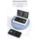 Chargeur Sans Fil 15W Avec Calendrier Perpétuel Réveil et Miroir Pliable Pour Bureau - www.yonis-shop.com