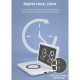Chargeur Sans Fil 15W Avec Calendrier Perpétuel Réveil et Miroir Pliable Pour Bureau - www.yonis-shop.com