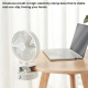Mini Ventilateur De Bureau Rechargeable USB-C À Pince Silencieux Autonomie 18 Heures Oscillation 70° Blanc - www.yonis-shop.com