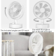Ventilateur De Bureau Portable Silencieux USB Type-C Oscillation 135° Batterie 4000 mAh Réglage Continu Blanc - www.yonis-sho...