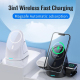Chargeur Sans Fil 3 en 1 Magnétique Vertical Pour Smartphone iWatch AirPods Noir avec Chargement Rapide et Sécurité Maximale ...