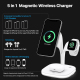 Chargeur Sans Fil Magnétique 5 en 1 Avec Fonction Support 15W Pour iPhone 12/13 Chargement Rapide Horizontal et Vertical - ww...