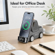 Chargeur Sans Fil 3 En 1 Avec Support De Bureau Qi Haut-Parleur Bluetooth 5W Affichage De L’Heure - www.yonis-shop.com