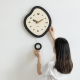 Horloge Murale Silencieuse À Quartz Design Irrégulier 3D Avec Pendule Oscillante Pour Salon - www.yonis-shop.com