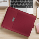 Sacoche Ordinateur Portable 4 en 1 Imperméable en Cuir PU avec Poignée Support et Porte-Stylo Rose Gold pour Laptops 11/12 Po...