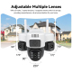 Caméra De Surveillance Panoramique 360° Triple Objectif 6MP Vision Nocturne Couleur Audio Bidirectionnel WiFi Double Bande - ...