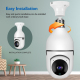 Ampoule Caméra Extérieure HD 1080P Vision Nocturne Audio Bidirectionnel Détection de Mouvement WiFi Double Bande - www.yonis-...